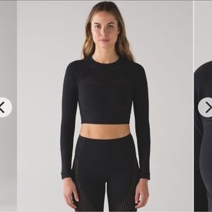 lululemon athletica Black Long Sleeve Crop Top